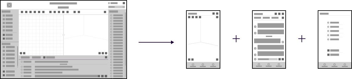 e-room responsive wireframes