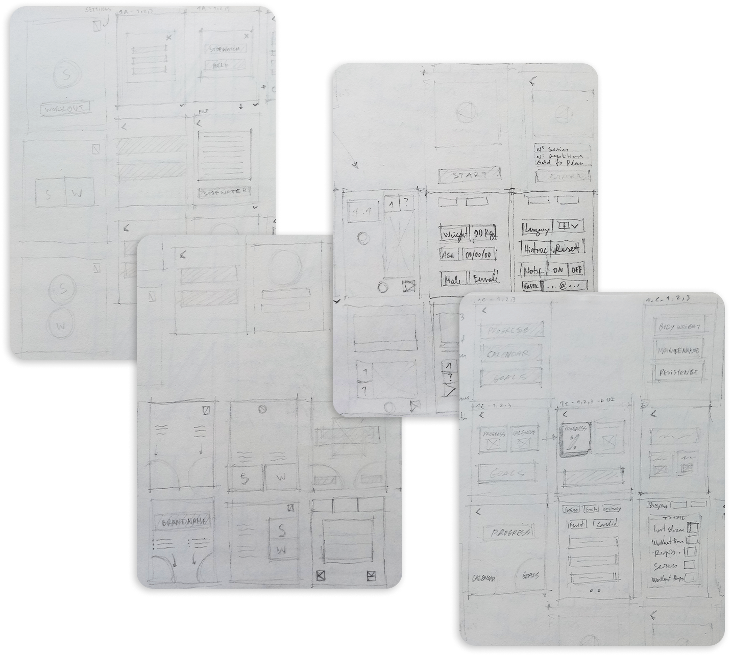 photos of wireframe sketches